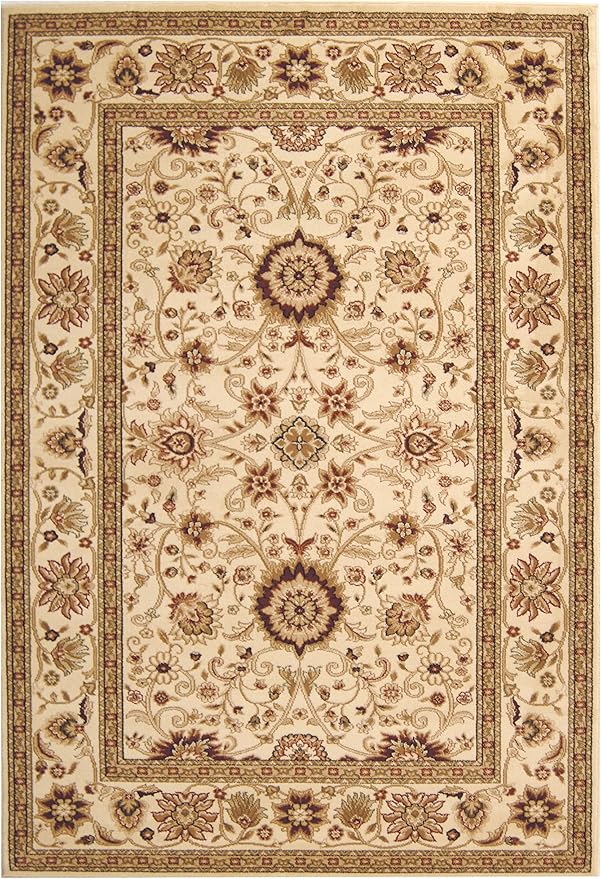 SAFAVIEH Lyndhurst Collection Area Rug - 5'3" x 7'6", Ivory & Ivory, Traditional Oriental Design, Non-Shedding & Easy Care, Ideal for High Traffic Areas in Living Room, Bedroom (LNH212L)