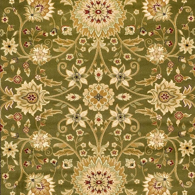 SAFAVIEH Lyndhurst Collection Area Rug - 8' x 11', Sage & Ivory, Traditional Oriental Design, Non-Shedding & Easy Care, Ideal for High Traffic Areas in Living Room, Bedroom (LNH212C)