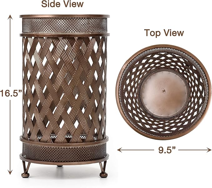 Dualplex Super Quality Umbrella Stand, Umbrella Holder, Antique Look Metal Entry Hallway Décor, Round Style w/Removable Drip Tray. Home Office Decoration Rack Holds Umbrellas Canes Walking Sticks