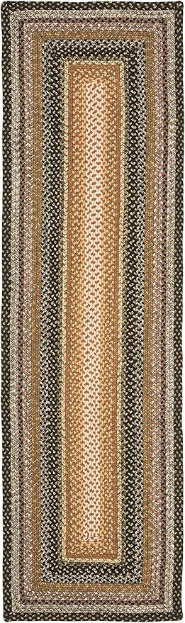 SAFAVIEH Washable Rug Outdoor Braided Collection - 2'3" x 14' Runner, Multi, Handmade & Reversible, Non-Shedding & Easy to Clean, Ideal for Patio, Backyard, Mudroom (BRD308A)