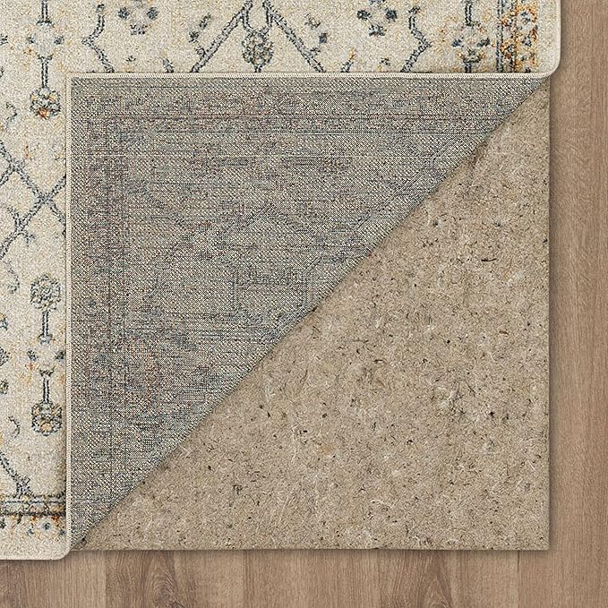 Mohawk Home Garrett Floral Ornamental Cream 2' x 8' Area Rug Perfect for Living Room, Dining Room, Office