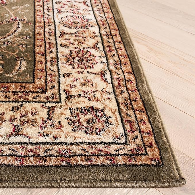 SAFAVIEH Lyndhurst Collection Runner Rug - 2'3" x 14', Sage & Ivory, Traditional Oriental Design, Non-Shedding & Easy Care, Ideal for High Traffic Areas in Living Room, Bedroom (LNH219B)