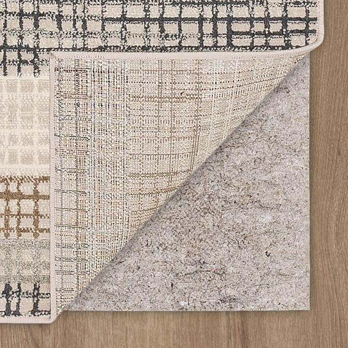 Mohawk Home Edgewater Modern Abstract Stripe Beige 2' 1" x 5' Area Rug Perfect for Kitchen, Living Room, Dining Room