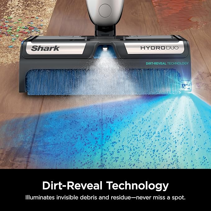 Shark WW201 HydroDuo with Dirt-Reveal Technology, Cordless, Hard Floor Cleaning System, Wet & Dry Debris Pickup, Mops & Scrubs All at Once, Hardwood, Tile, Laminate & Stone, Stone Metallic (Renewed)