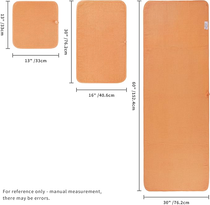 430 GSM Microfiber Quick Dry Lint Free Oversize Bath Towel Set, 6 Piece (Waffle Weave)
