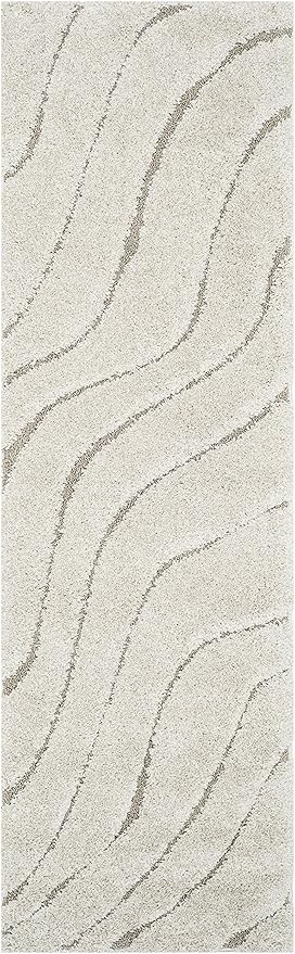 SAFAVIEH Florida Shag Collection Runner Rug - 2'3" x 9', Cream & Beige, Non-Shedding & Easy Care, 1.2-inch Thick Ideal for High Traffic Areas in Living Room, Bedroom (SG472-1113)