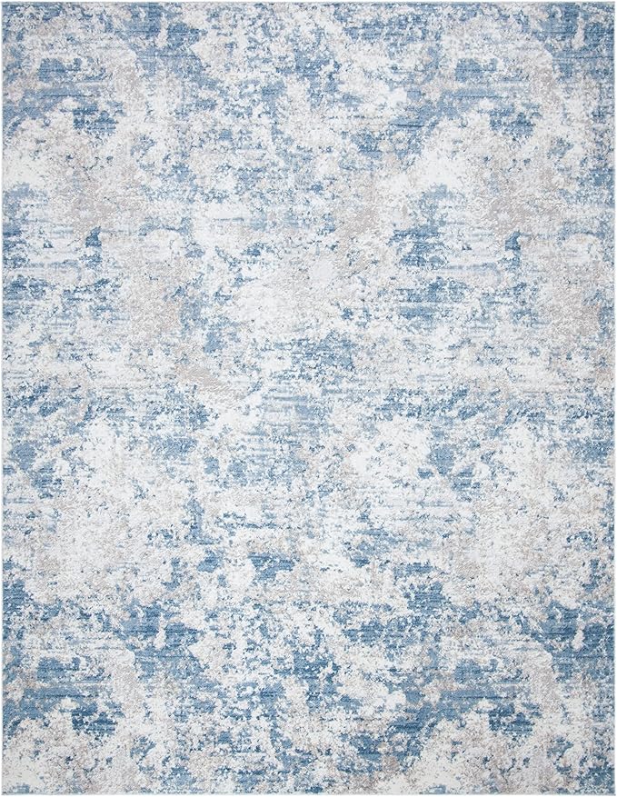 SAFAVIEH Amelia Collection Area Rug - 10' x 14', Grey & Blue, Modern Abstract Design, Non-Shedding & Easy Care, Ideal for High Traffic Areas in Living Room, Bedroom (ALA705F)