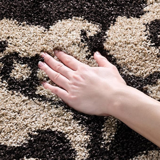 SAFAVIEH Florida Shag Collection Accent Rug - 4' x 6', Dark Brown & Smoke, Non-Shedding & Easy Care, 1.2-inch Thick Ideal for High Traffic Areas in Foyer, Living Room, Bedroom (SG458-2879)