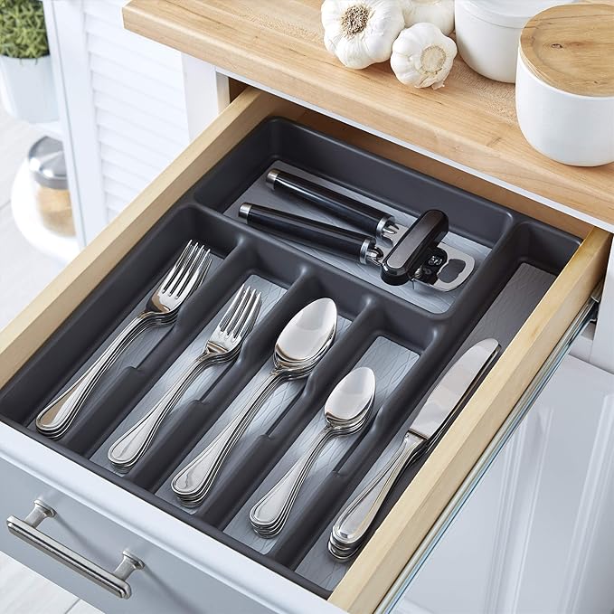 Copco Basics 6 Compartment Organizer, Charcoal Gray/Light Gray