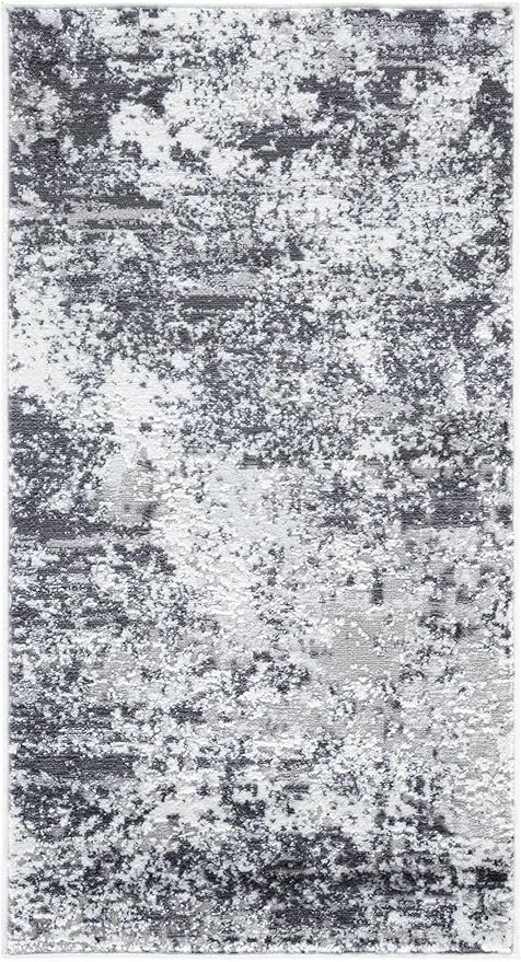 SAFAVIEH Amelia Collection Area Rug - 2'2" x 4', Charcoal & Ivory, Modern Abstract Design, Non-Shedding & Easy to Clean, Ideal for Hallway, Foyer, Entryway, Accent Space (ALA705H)
