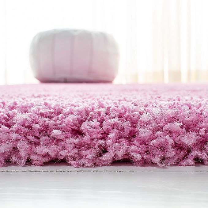 SAFAVIEH Santa Monica Shag Collection 9' x 12' Pink SGN725 Solid Non-Shedding Living Room Bedroom Dining Room Entryway Plush 2-inch Thick Area Rug