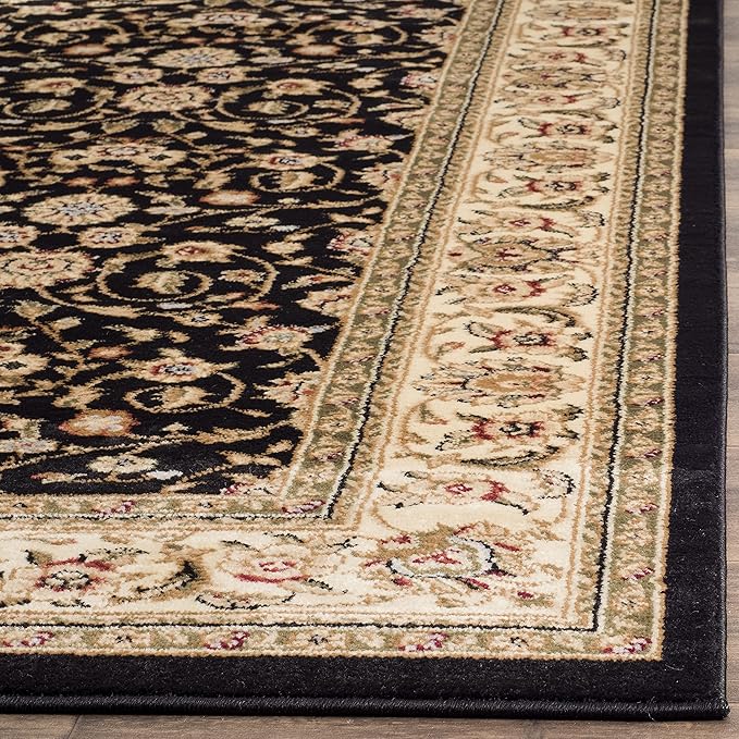 SAFAVIEH Lyndhurst Collection Accent Rug - 3'3" x 5'3", Black & Ivory, Traditional Oriental Design, Non-Shedding & Easy Care, Ideal for High Traffic Areas in Entryway, Living Room, Bedroom (LNH316B)