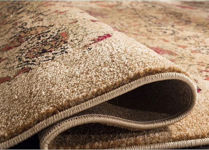 SAFAVIEH Lyndhurst Collection Accent Rug - 4' x 6', Beige & Multi, Traditional Paisley Design, Non-Shedding & Easy Care, Ideal for High Traffic Areas in Entryway, Living Room, Bedroom (LNH224A)
