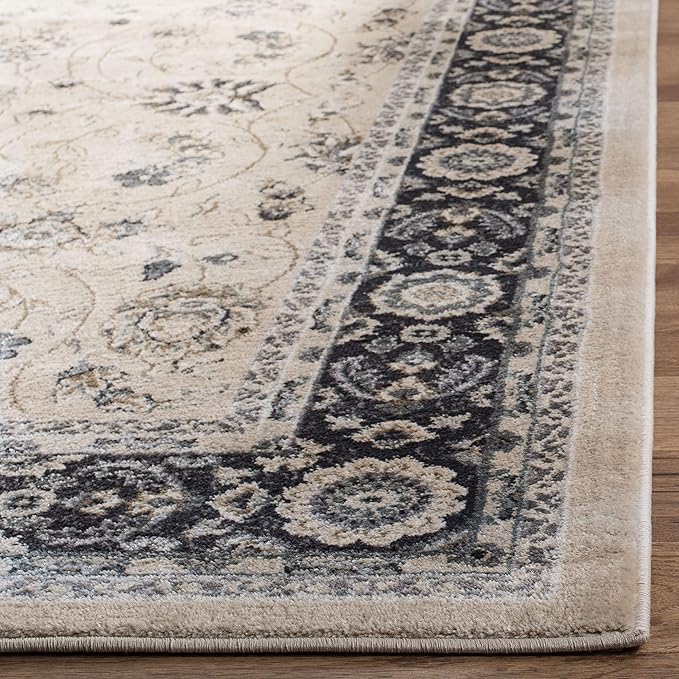 SAFAVIEH Lyndhurst Collection Runner Rug - 2'3" x 8', Light Beige & Anthracite, Traditional Oriental Design, Non-Shedding & Easy Care, Ideal for High Traffic Areas in Living Room, Bedroom (LNH340K)