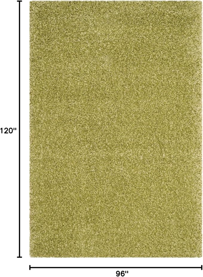 SAFAVIEH Santa Monica Shag Collection 8' x 10' Green SGN725 Solid Non-Shedding Living Room Bedroom Dining Room Entryway Plush 2-inch Thick Area Rug