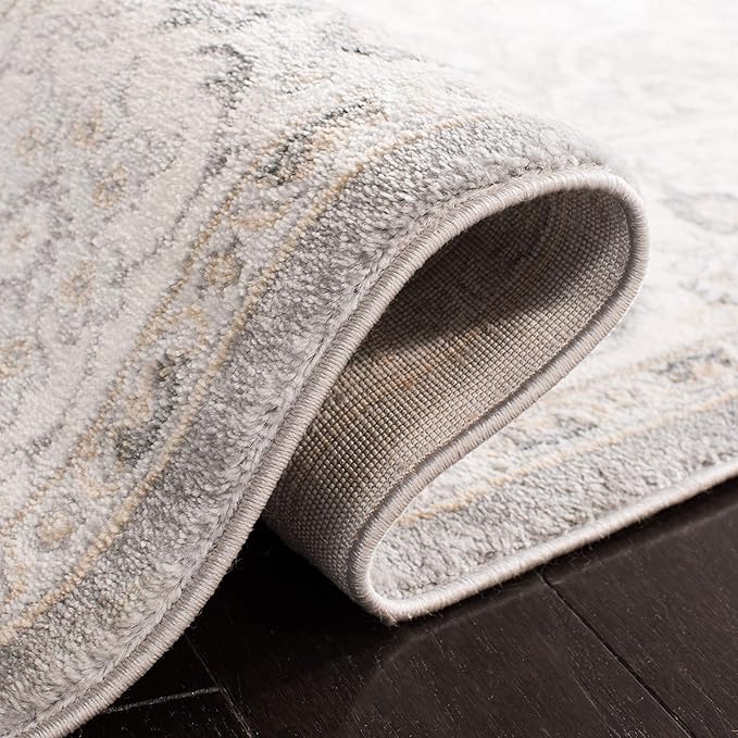SAFAVIEH Isabella Collection Runner Rug - 2'2" x 9', Grey & Dark Grey, Oriental Design, Non-Shedding & Easy Care, Ideal for High Traffic Areas in Living Room, Bedroom (ISA912H)