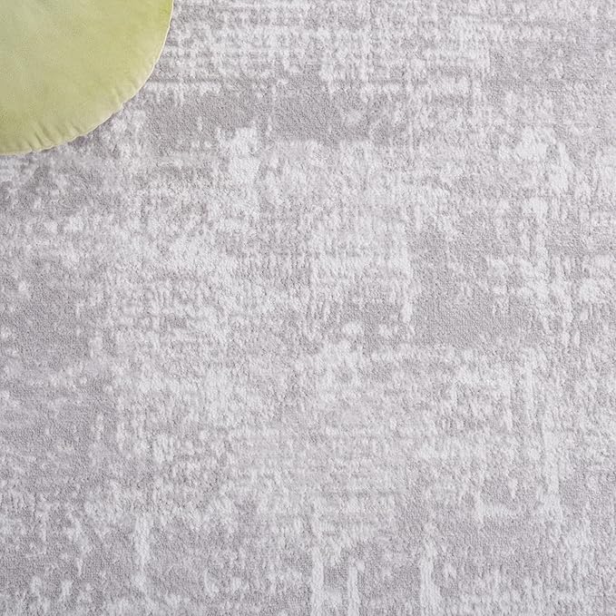 SAFAVIEH Amelia Collection Area Rug - 6'7" Square, Ivory & Stone Grey, Modern Abstract Design, Non-Shedding & Easy Care, Ideal for High Traffic Areas in Living Room, Bedroom, Dining (ALA700E-7SQ)