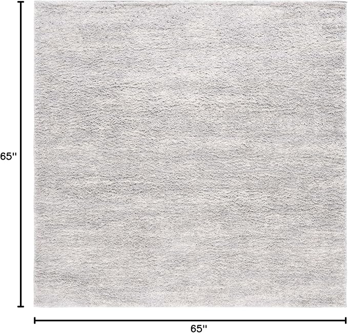 SAFAVIEH Berber Shag Collection Area Rug - 5'1" Square, Grey & Ivory, Modern Design, Non-Shedding & Easy Care, 1.2-inch Thick, Ideal for The Living Room, Bedroom, Dining Room (BER563G-5SQ)