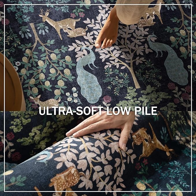Runner Rug Washable Kitchen Runner: 2'x 6' Hallway Runner Rugs Stain Resistant Non Slip Low Pile Soft Carpet Runners for Hallways Bedroom Entryway Indoor Beside Bathroom Laundry Room Farmhouse