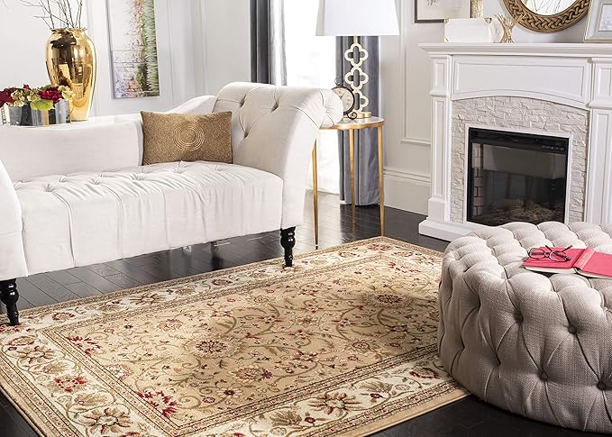 SAFAVIEH Lyndhurst Collection Accent Rug - 4' x 6', Beige & Ivory, Traditional Oriental Design, Non-Shedding & Easy Care, Ideal for High Traffic Areas in Entryway, Living Room, Bedroom (LNH212D)