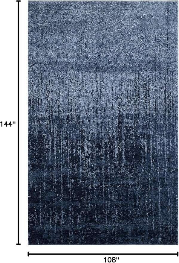 SAFAVIEH Retro Collection Area Rug - 9' x 12', Light Blue & Blue, Modern Abstract Design, Non-Shedding & Easy Care, Ideal for High Traffic Areas in Living Room, Bedroom (RET2770-6065)