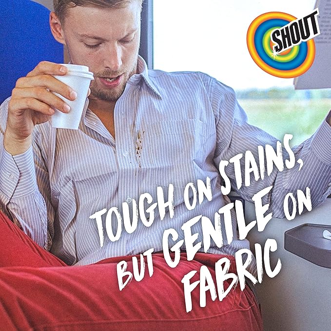 Shout Wipes Stain Remover for Clothes Laundry, Instant Stain Remover and Individually Wrapped, Travel Essentials, Works on Everyday Stains, 12 Wipes per Carton (6 Cartons), (Pack of 12)