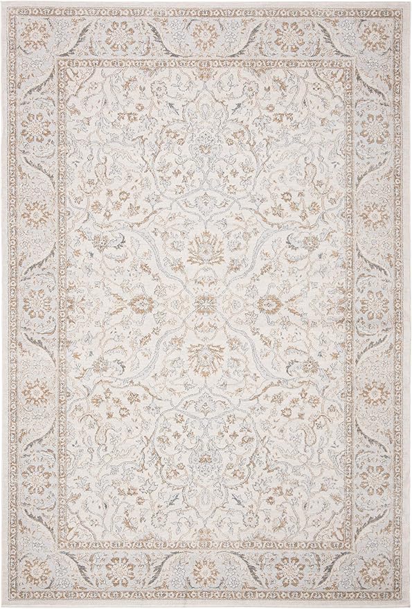 SAFAVIEH Isabella Collection Area Rug - 5'3" x 7'6", Cream & Beige, Oriental Design, Non-Shedding & Easy Care, Ideal for High Traffic Areas in Living Room, Bedroom (ISA912A)