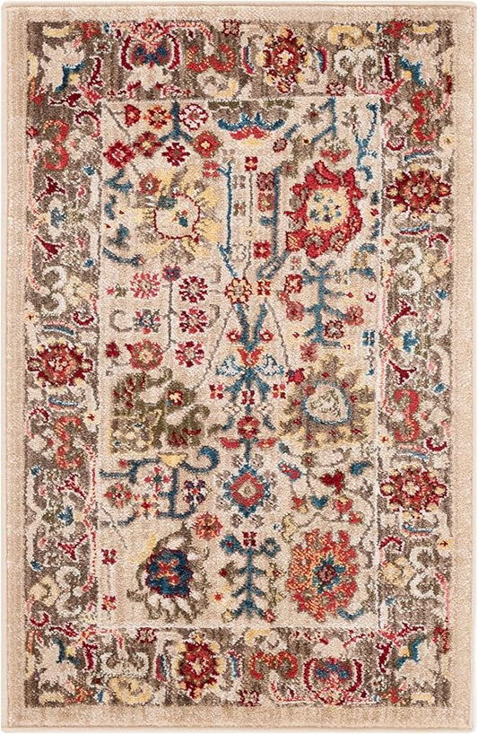 SAFAVIEH Kashan Collection Area Rug - 2'6" x 4', Beige & Taupe, Traditional Oriental Design, Non-Shedding & Easy Care, Ideal for High Traffic Areas in Living Room, Bedroom, Dining (KSN303K-24)