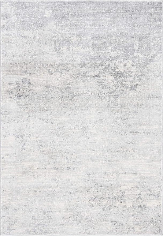 SAFAVIEH Brentwood Collection 2' x 4' Ivory/Grey BNT822A Modern Abstract Non-Shedding Entryway Living Room Foyer Bedroom Accent Rug