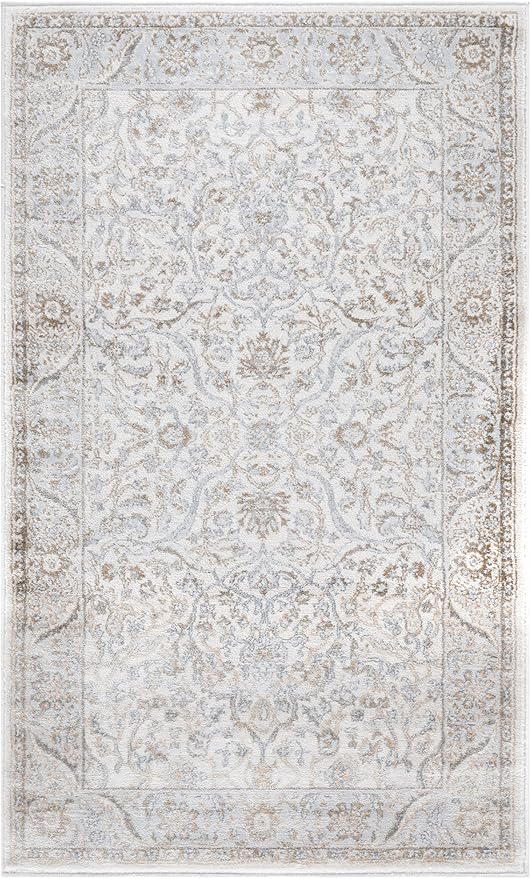 SAFAVIEH Isabella Collection Accent Rug - 3' x 5', Cream & Beige, Oriental Design, Non-Shedding & Easy Care, Ideal for High Traffic Areas in Entryway, Living Room, Bedroom (ISA912A)