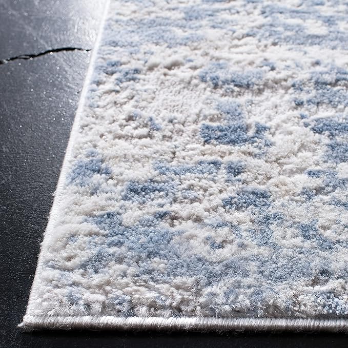 SAFAVIEH Area Rug 6x8 - Amelia Collection - Grey & Blue, Modern Abstract Design, Non-Shedding & Easy Cleaning, Ideal for Living Room, Bedroom, Dining Space (ALA705F)