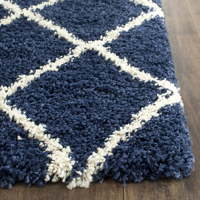 SAFAVIEH Hudson Shag Collection Accent Rug - 2'3" x 3'9", Grey & Ivory, Trellis Design, Non-Shedding & Easy Care, 2-inch Thick Ideal for High Traffic Areas in Foyer, Living Room, Bedroom (SGH281B)