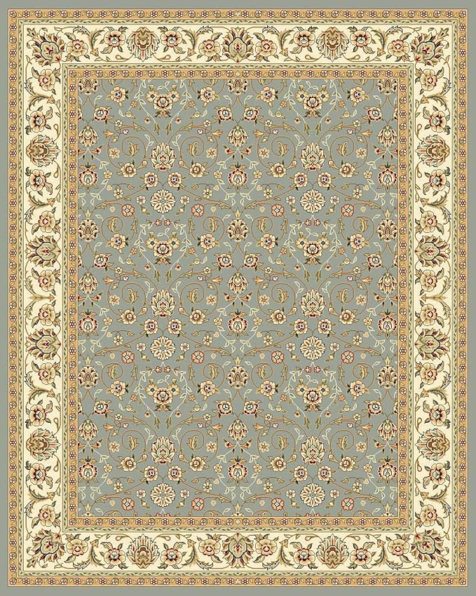 SAFAVIEH Lyndhurst Collection Area Rug - 10' x 14', Light Blue & Ivory, Traditional Oriental Design, Non-Shedding & Easy Care, Ideal for High Traffic Areas in Living Room, Bedroom (LNH312B)