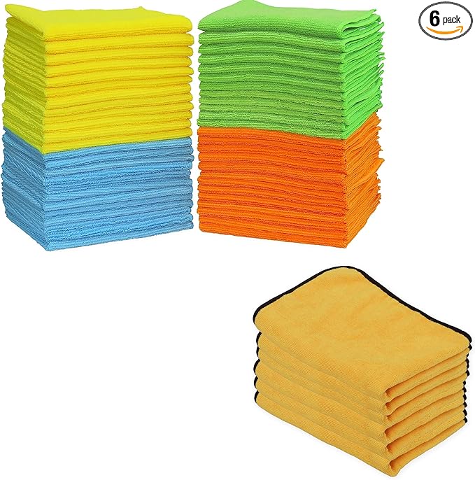 Simple Houseware Microfiber Cleaning Cloth 50PK + Premium Microfiber Towel 6PK