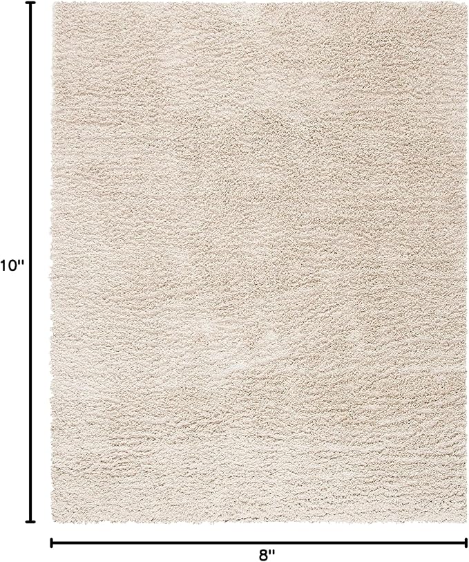 SAFAVIEH Area Rug 8x10 - August Shag Collection - Large - Beige, Solid Pattern, Non-Shedding & Easy Cleaning, Plush Thick Pile, Ideal for Living Room, Bedroom, Dining Space (AUG200D)