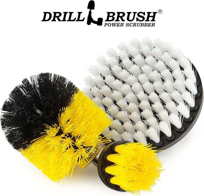 Cleaning - Bathroom Accessories - Drill Brush - Shower Cleaner - Shower Curtain - Shower Door - Shower Curtain - Bathtub - Cast Iron - Bath Mat - Tile - Grout Cleaner - Microfiber Cleaning Cloth