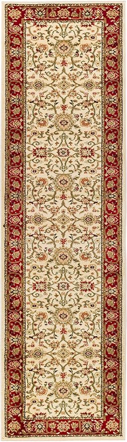 SAFAVIEH Lyndhurst Collection Runner Rug - 2'3" x 12', Ivory & Red, Traditional Oriental Design, Non-Shedding & Easy Care, Ideal for High Traffic Areas in Living Room, Bedroom (LNH212K)