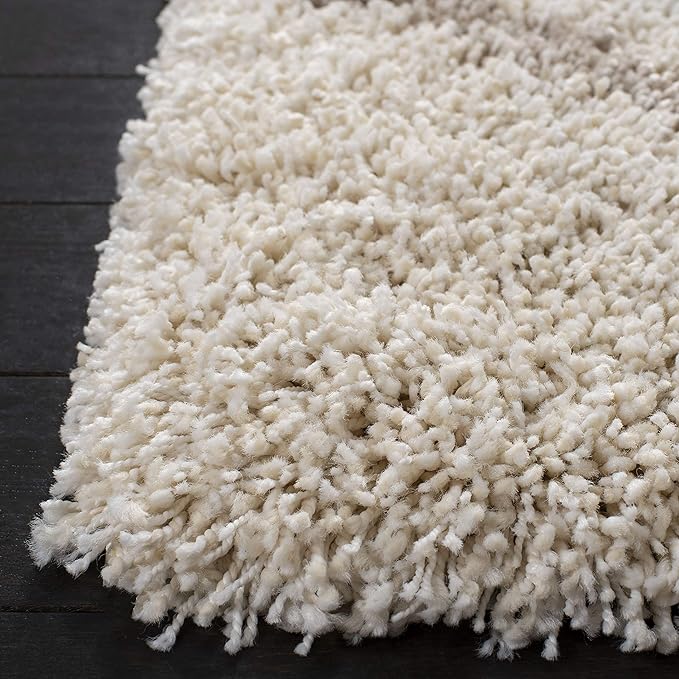 SAFAVIEH Hudson Shag Collection Runner Rug - 2'3" x 12', Ivory & Beige, Modern Trellis Design, Non-Shedding & Easy Care, 2-inch Thick Ideal for High Traffic Areas in Living Room, Bedroom (SGH281D)