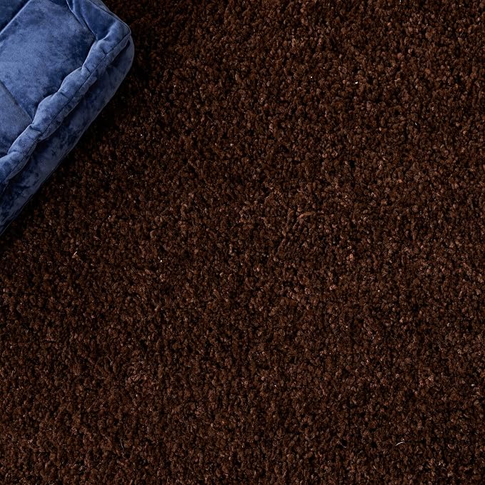 SAFAVIEH Santa Monica Shag Collection 8' x 10' Brown SGN725 Solid Non-Shedding Living Room Bedroom Dining Room Entryway Plush 2-inch Thick Area Rug