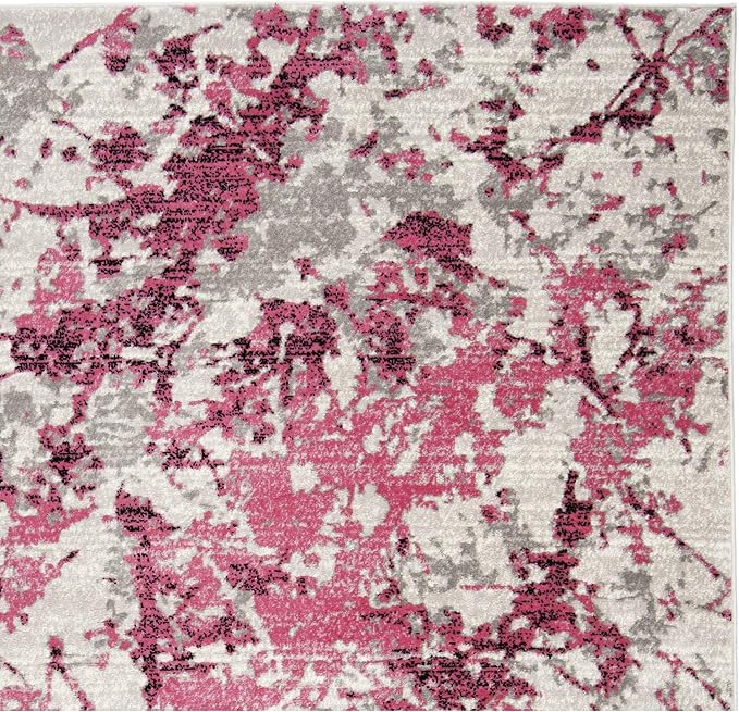 SAFAVIEH Skyler Collection 6' x 9' Pink / Ivory SKY186N Modern Abstract Non-Shedding Living Room Bedroom Dining Home Office Area Rug