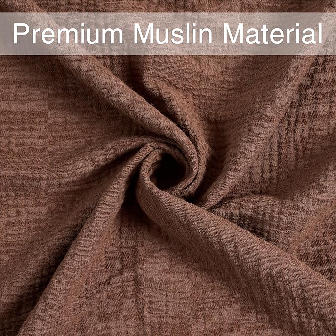 Meracorallo Muslin Swaddle Blanket, 100% Cotton Receiving Blanket Soft and Breathable Swaddle Wrap for Baby Boys and Girls, Brown