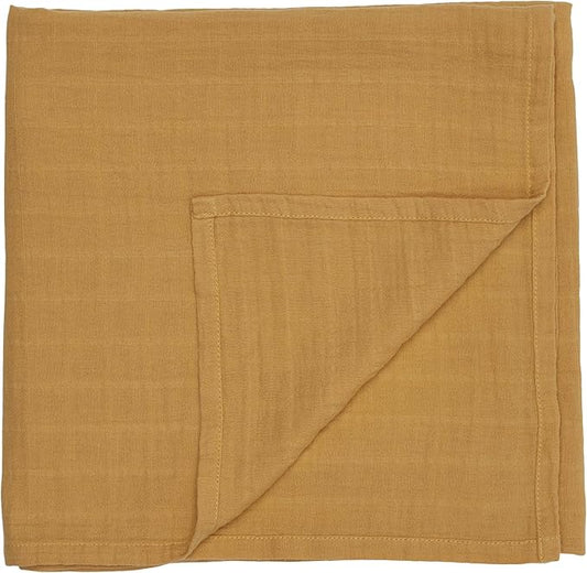 Baby Swaddle – Organic Cotton Muslin Baby Swaddles for Newborns 47” x 47” (Autumn Yellow)