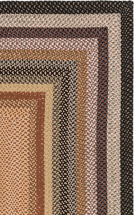 SAFAVIEH Washable Rug Outdoor Braided Collection - 8' Square, Multi, Handmade & Reversible, Non-Shedding & Easy to Clean, Ideal for Patio, Backyard, Mudroom (BRD308A)