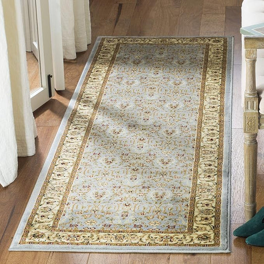 SAFAVIEH Lyndhurst Collection Runner Rug - 2'3" x 10', Light Blue & Ivory, Traditional Oriental Design, Non-Shedding & Easy Care, Ideal for High Traffic Areas in Living Room, Bedroom (LNH312B)