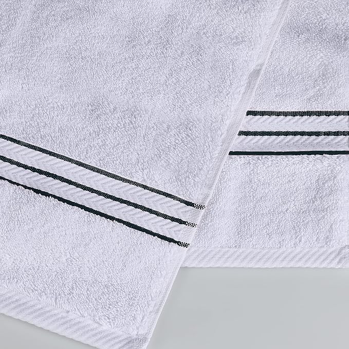 Superior Hotel Turkish Cotton 3 Piece Towel Set, Ultra Plush Spa Quality Heavyweight Essentials for Bathroom, Thick Absorbent and Soft, Dobby Border, Includes 1 Bath 1 Hand 1 Washcloth, Teal