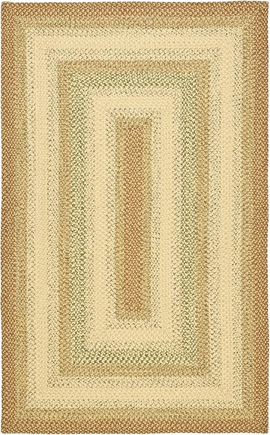 SAFAVIEH Washable Rug Outdoor Braided Collection - 2' x 3', Rust & Multi, Handmade & Reversible, Non-Shedding & Easy to Clean, Ideal for Entryway, Patio, Kitchen, Mudroom, Front Door (BRD303A)