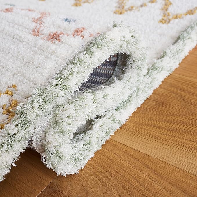 SAFAVIEH Marrakech Collection Area Rug - 9' x 12', Ivory & Multi, Moroccan Boho Tribal Rustic Design, Non-Shedding & Easy Care, Ideal for High Traffic Areas in Living Room, Bedroom (MRK612A)