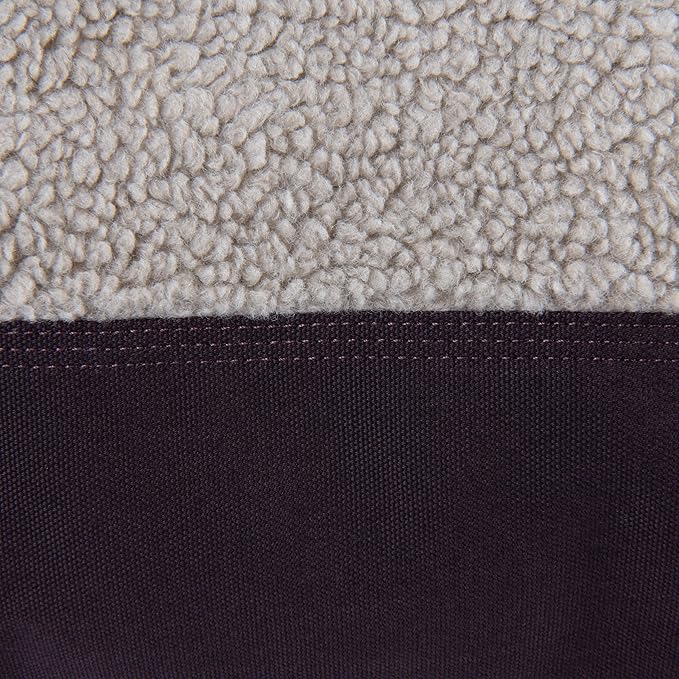Carhartt Durable Canvas Pet Bed, Water Resistant Firm Duck Dog Bed, Deep Wine (Sherpa Top), Large