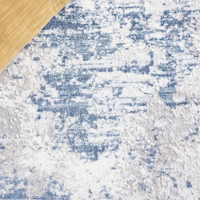 SAFAVIEH Amelia Collection Area Rug - 2'2" x 4', Dark Blue & Grey, Modern Abstract Design, Non-Shedding & Easy to Clean, Ideal for Hallway, Foyer, Entryway, Accent Space (ALA705M)