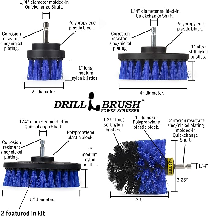 Boat Brush Scrubbing Accessories - Aquatic Cleaning Supplies - Boat Hull Cleaning Brush Set - Barnacle Remover - Boat Deck Brush - Tank Cleaning Tool Set - Fish Tank Scrubbing Brush - Boat Brush Set